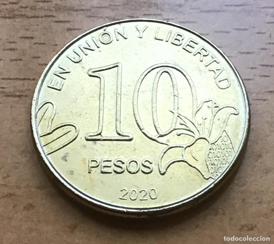 Monedas antiguas de Am&eacute;rica: 10 pesos de Argentina. A&ntilde;o 2020