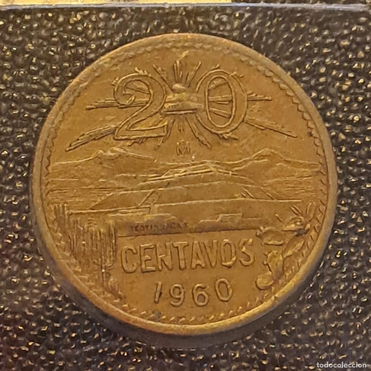 Monedas antiguas de Am&eacute;rica: MONEDA 20 CENTAVOS MEXICO A&Ntilde;O 1960 - Foto 1