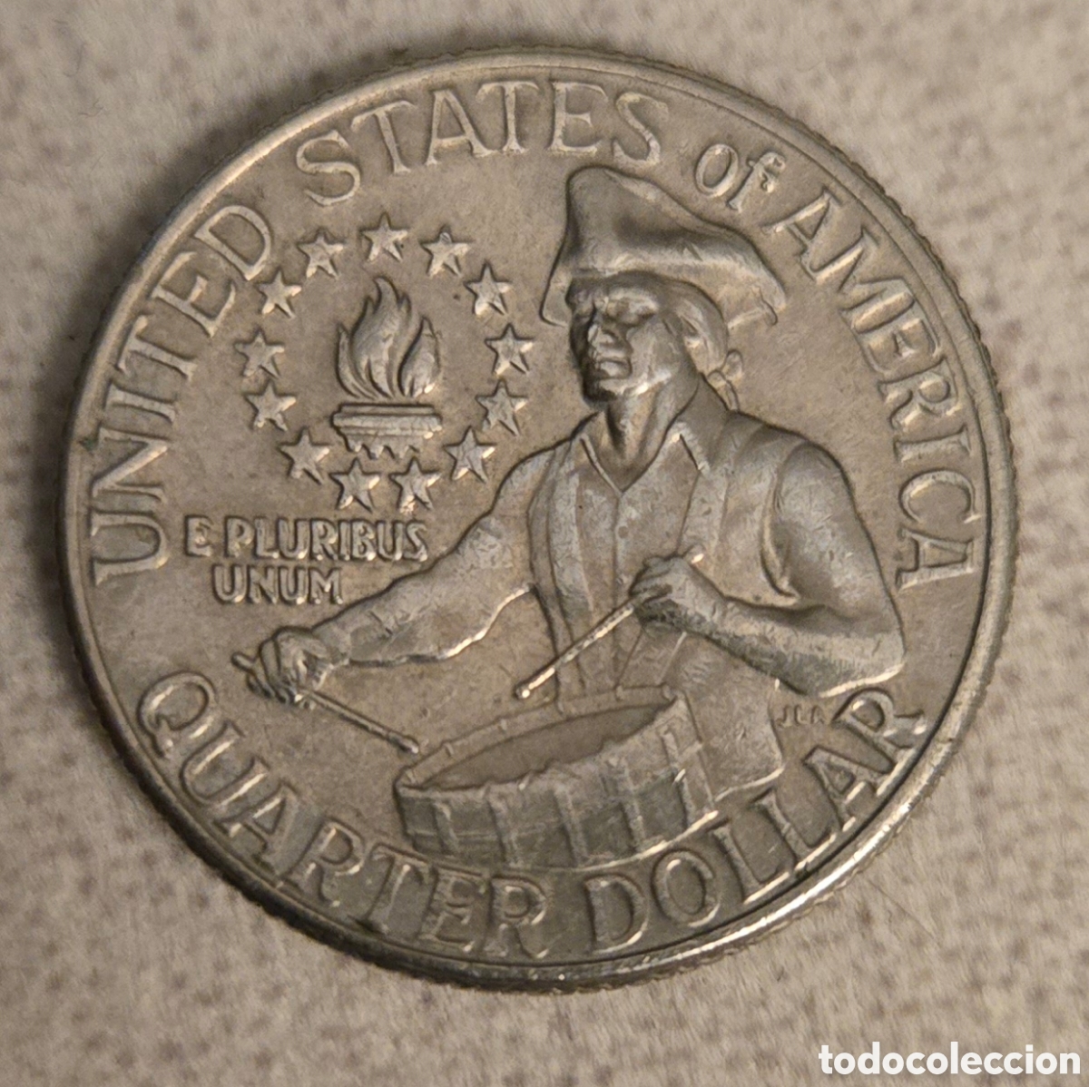 Monedas antiguas de Am&eacute;rica: Cuarto de Dolar bicentenario 1776 - 1976 - Foto 1