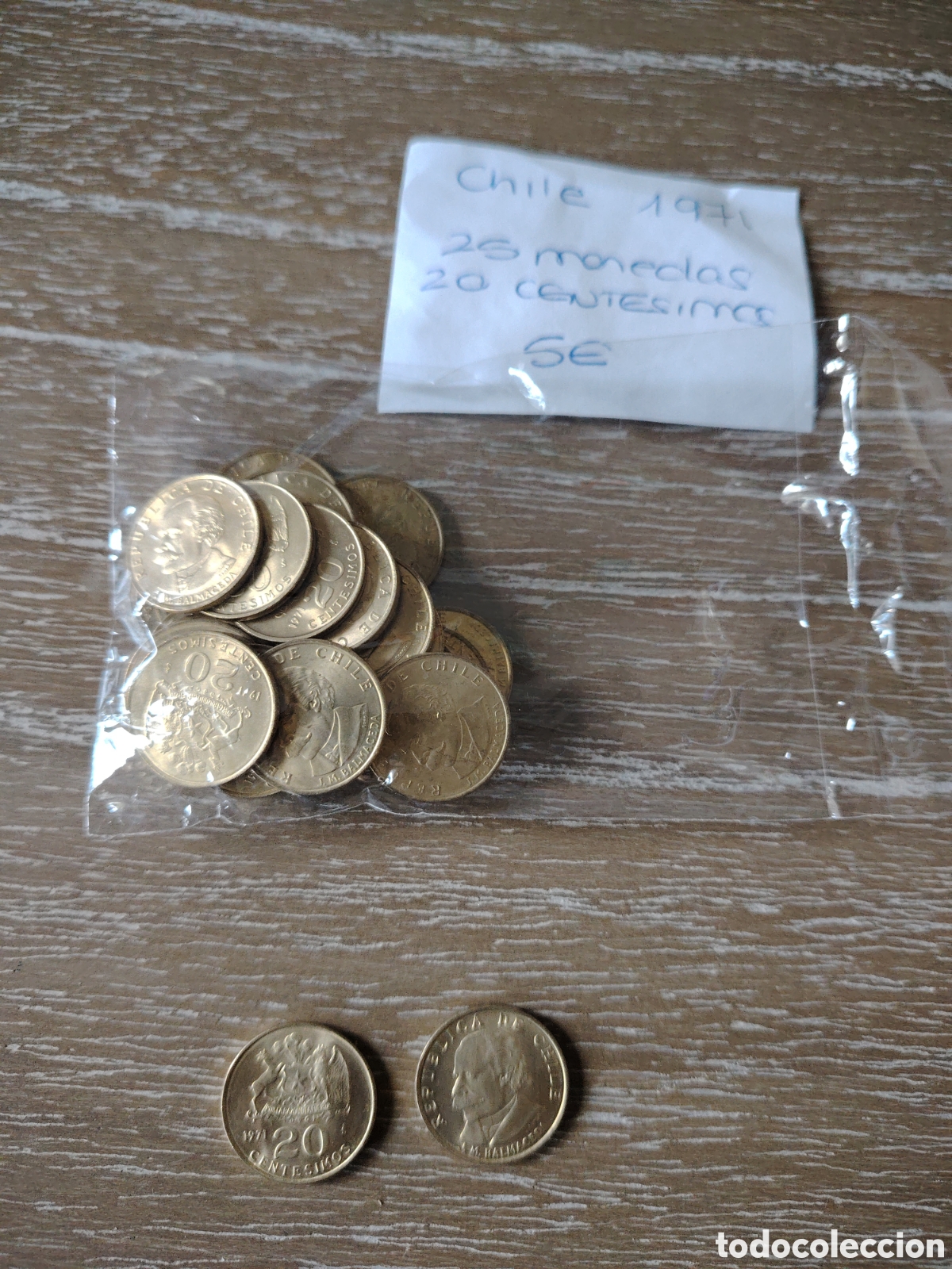 Monedas antiguas de Am&eacute;rica: Chile 20 cent&eacute;simos 1971 - Foto 1