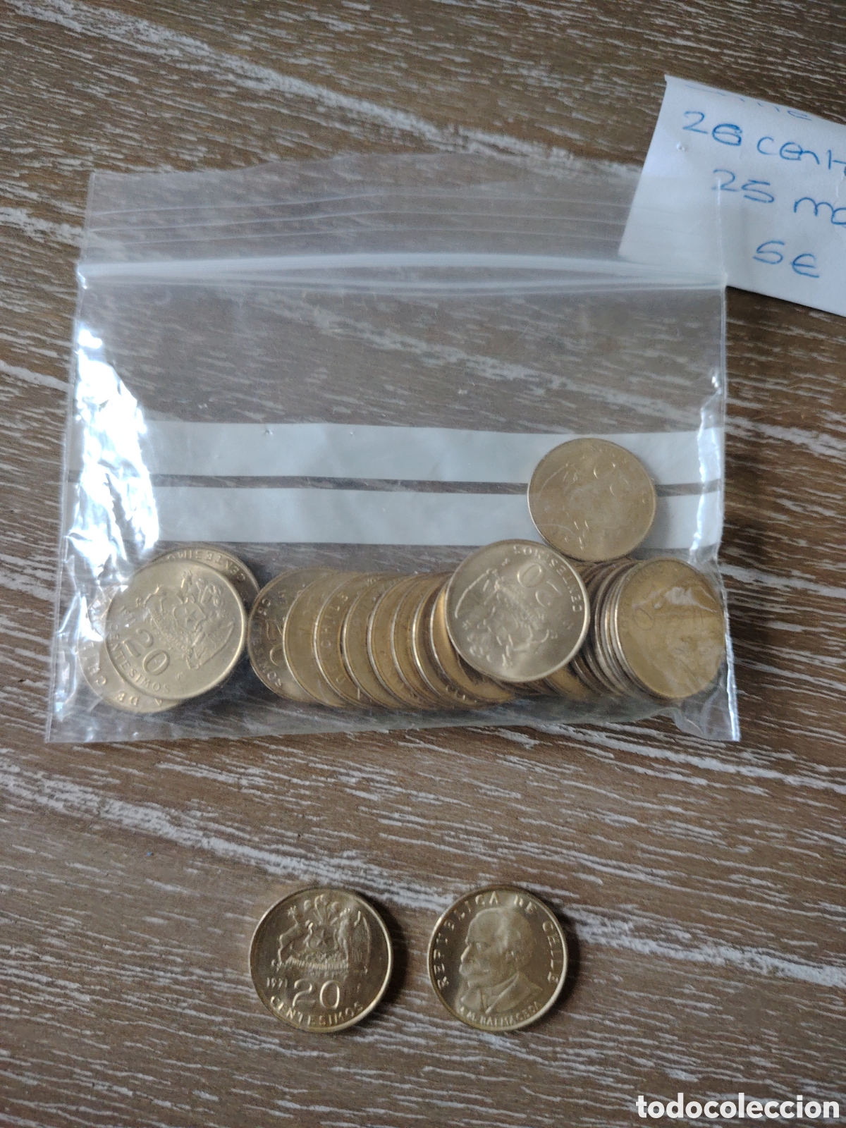 Monedas antiguas de Am&eacute;rica: Chile 20 cent&eacute;simas 1971 - Foto 1