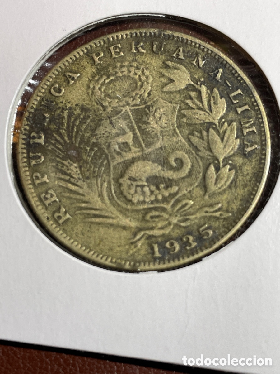 Monedas antiguas de Am&eacute;rica: Moneda Peru 1/2 sol a&ntilde;o 1935 - Foto 2