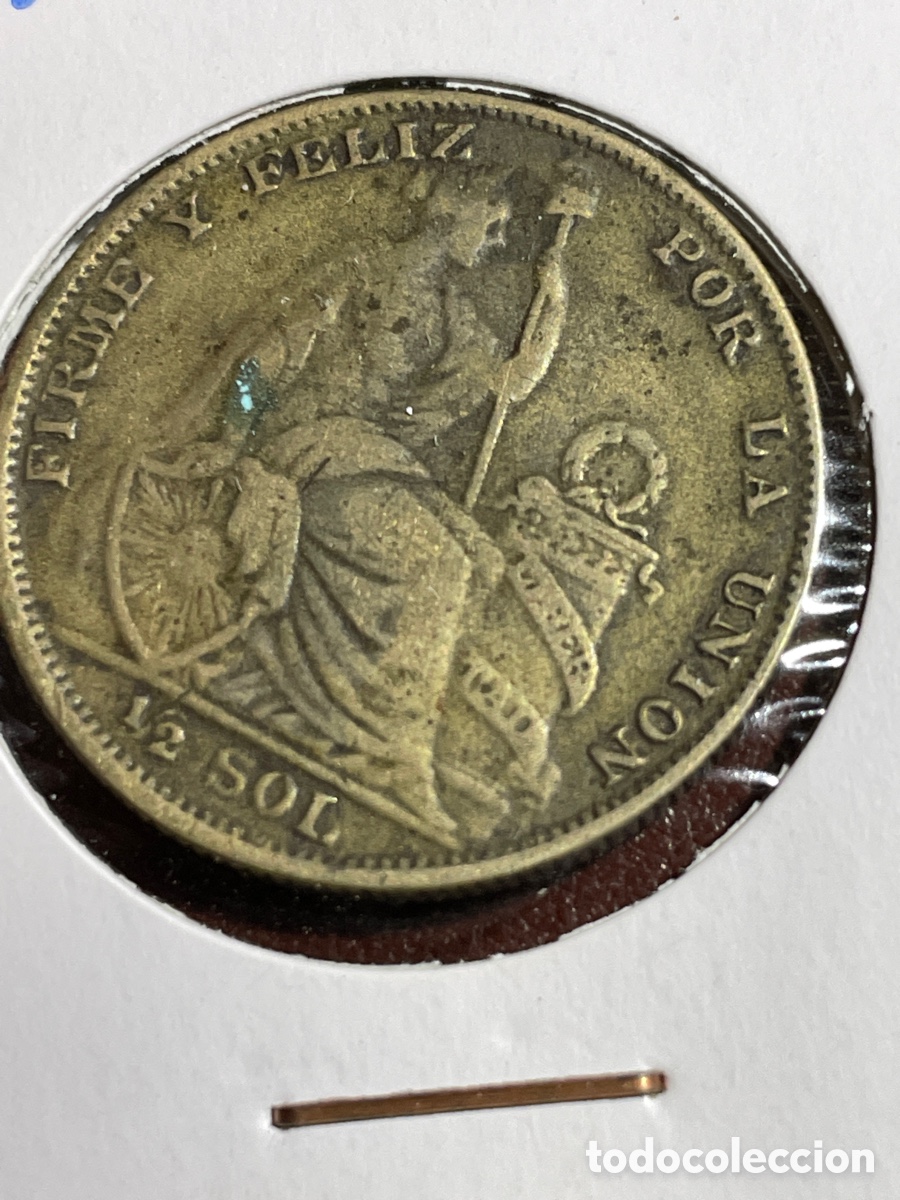 Monedas antiguas de Am&eacute;rica: Moneda Peru 1/2 sol a&ntilde;o 1935 - Foto 1