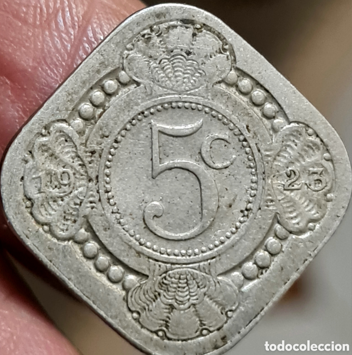 Monedas antiguas de Am&eacute;rica: Moneda Curazao,1.943, 5 Cent,BC+. - Foto 2