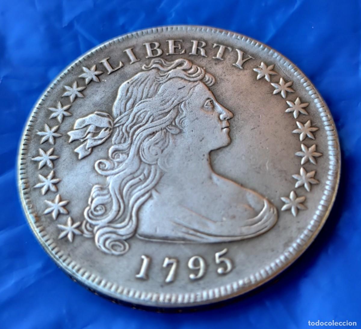 Monedas antiguas de Am&eacute;rica: MONEDA DE D&Oacute;LAR&acute;LIBERTY PLATEADA UNITED STATES OF AMERICA 1975