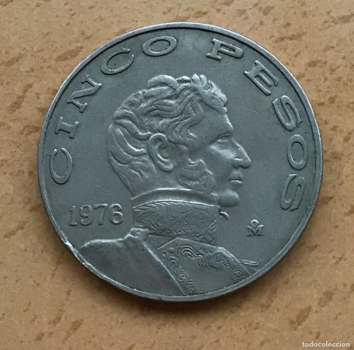 Monedas antiguas de Am&eacute;rica: 5 pesos de M&eacute;xico (M&eacute;jico). A&ntilde;o 1976