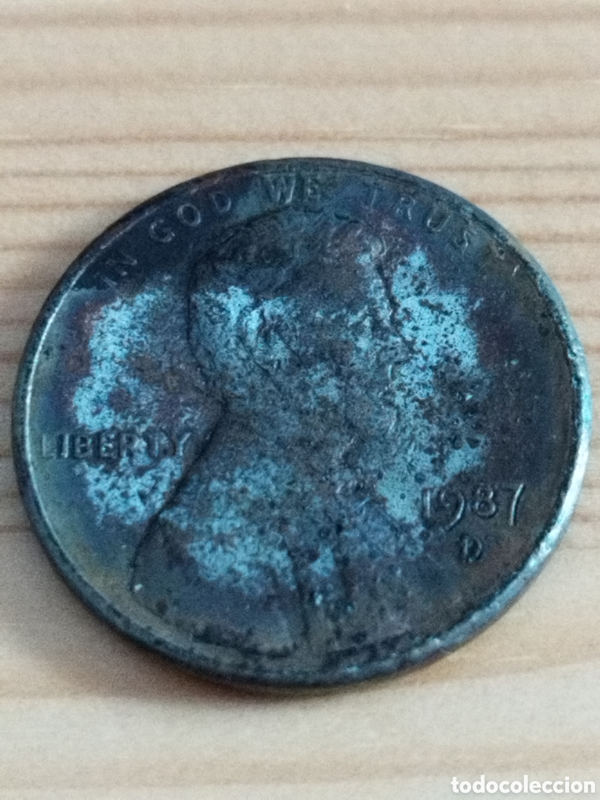 Monedas antiguas de Am&eacute;rica: USA 1 c&eacute;ntimo de 1987 D - Foto 2
