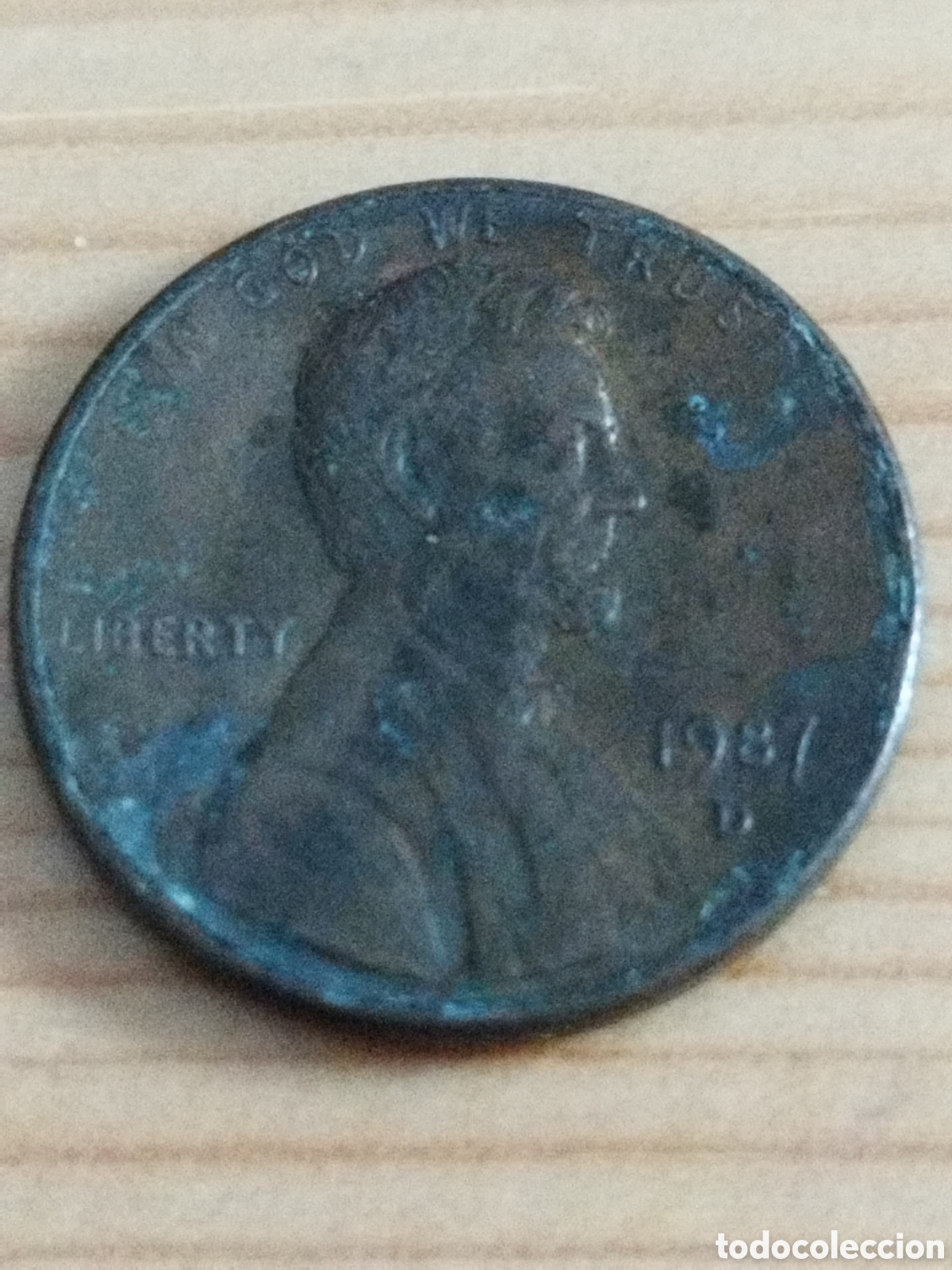 Monedas antiguas de Am&eacute;rica: USA 1 c&eacute;ntimo de 1987 D - Foto 1
