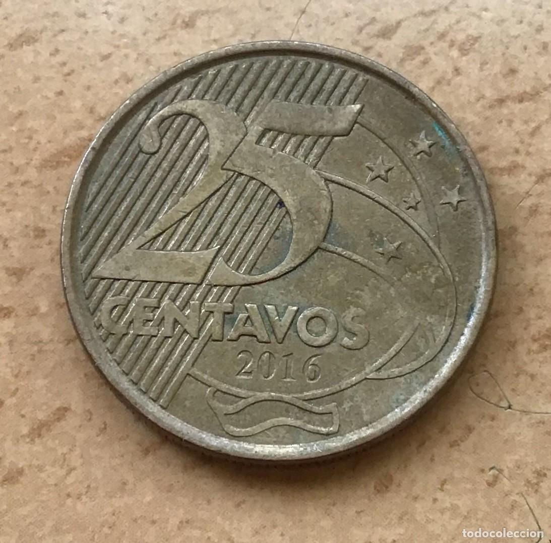 Monedas antiguas de Am&eacute;rica: 25 centavos de Brasil. A&ntilde;o 2016 - Foto 1