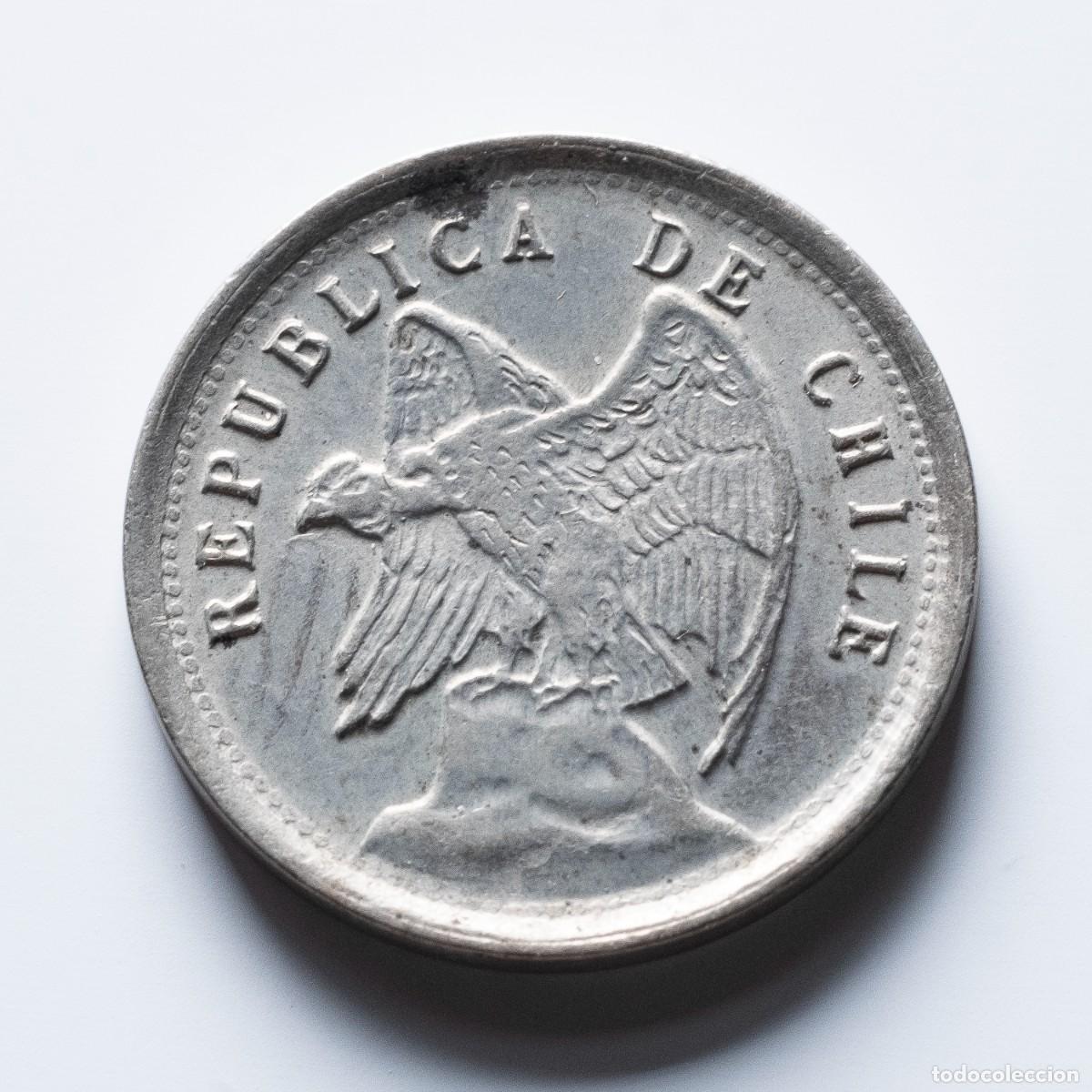 Monedas antiguas de Am&eacute;rica: 5 centavos 1922 Chile MBC - Foto 2