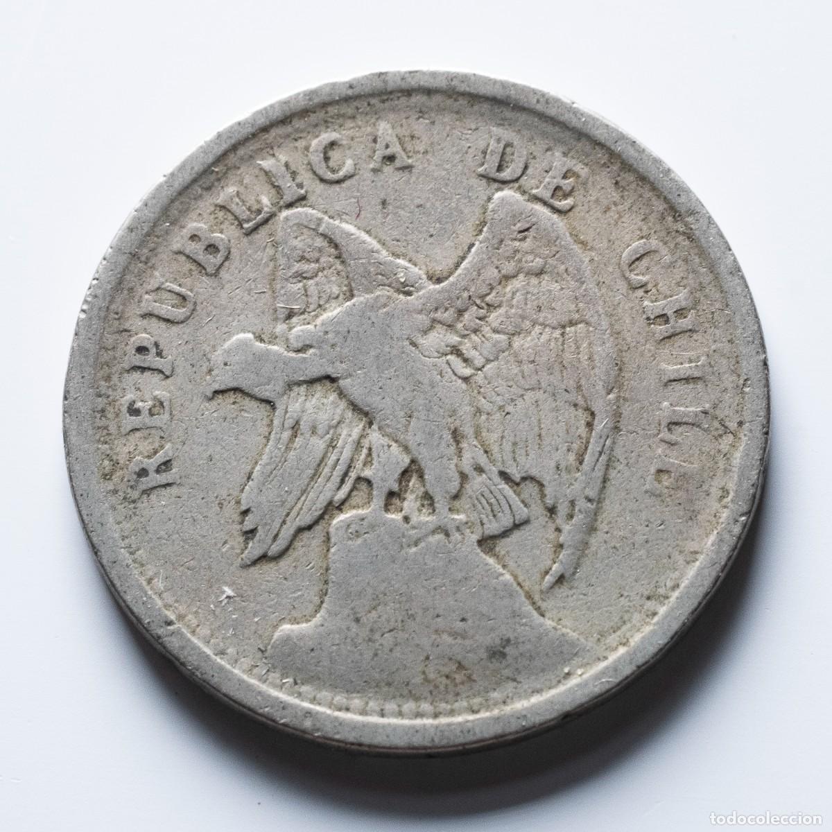 Monedas antiguas de Am&eacute;rica: 20 centavos 1922 Chile +BC - Foto 2