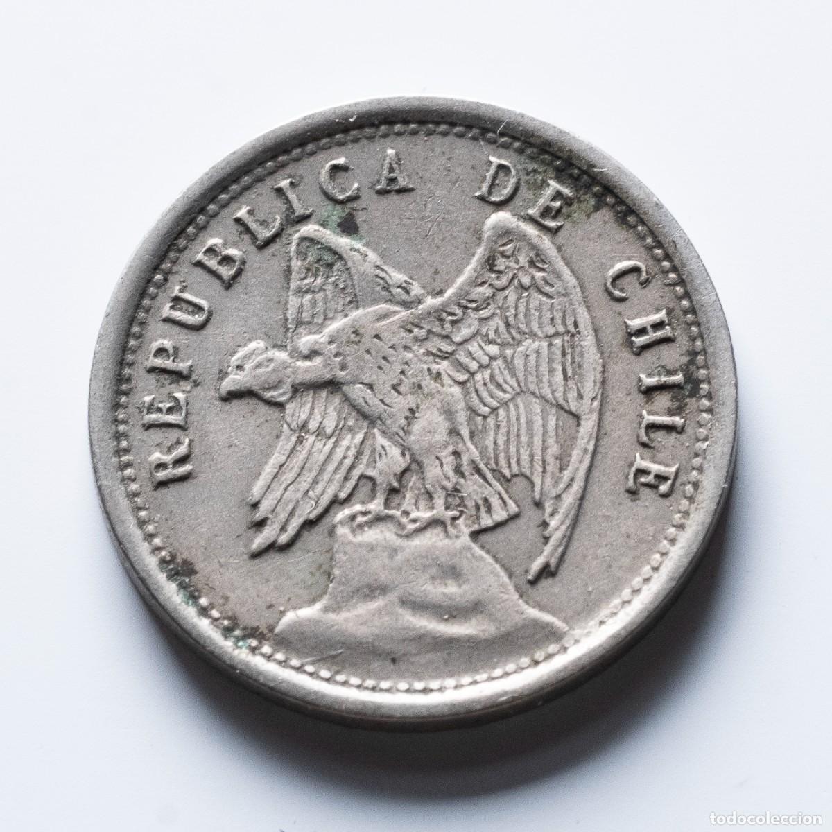 Monedas antiguas de Am&eacute;rica: 5 centavos 1923 Chile MBC - Foto 2
