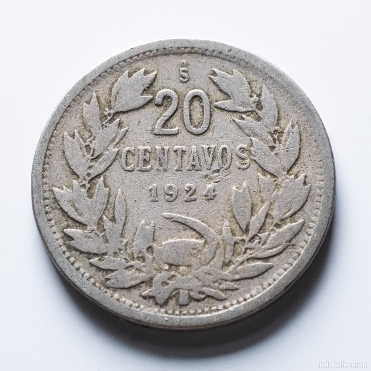 Monedas antiguas de Am&eacute;rica: 5 centavos 1924 Chile BC - Foto 1
