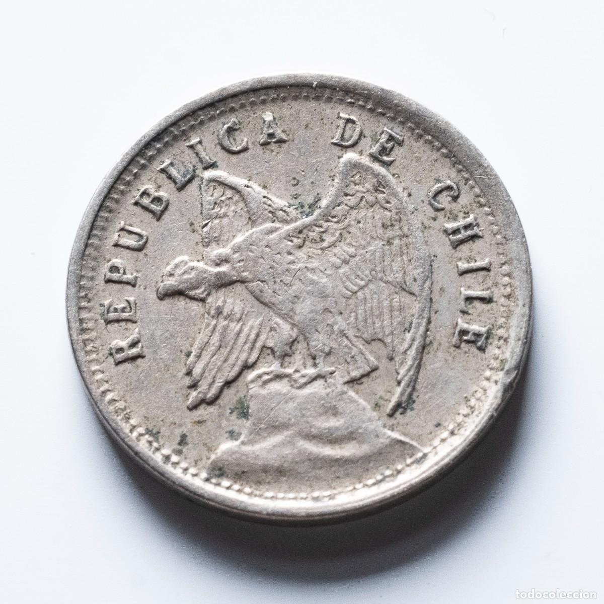 Monedas antiguas de Am&eacute;rica: 5 centavos 1927 Chile +BC - Foto 2