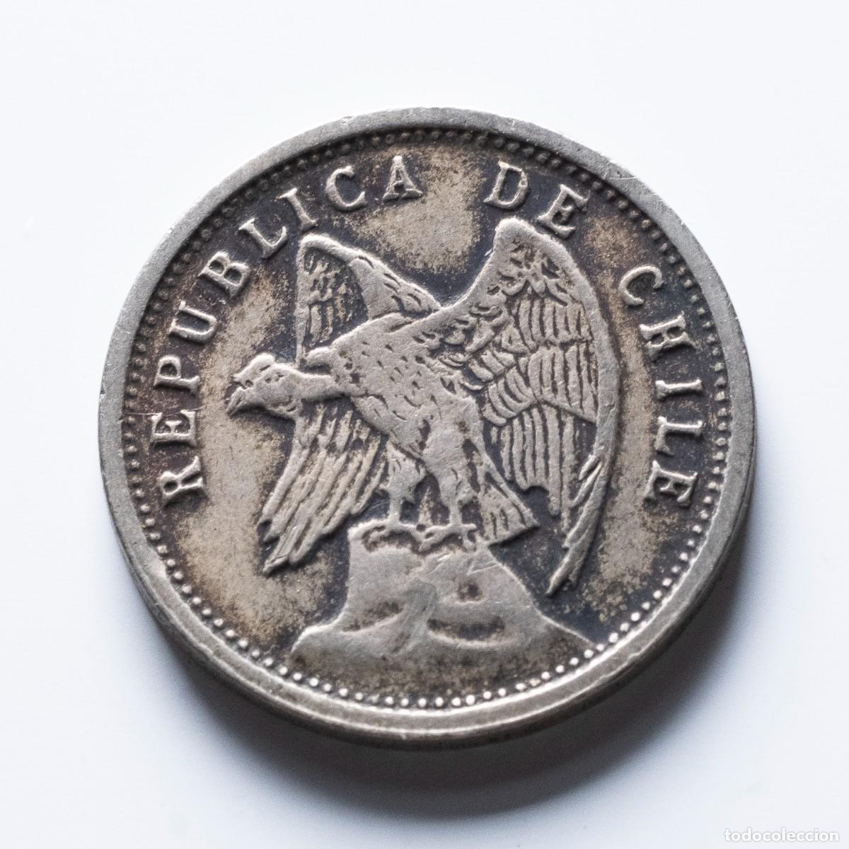Monedas antiguas de Am&eacute;rica: 5 centavos 1928 Chile +BC - Foto 2