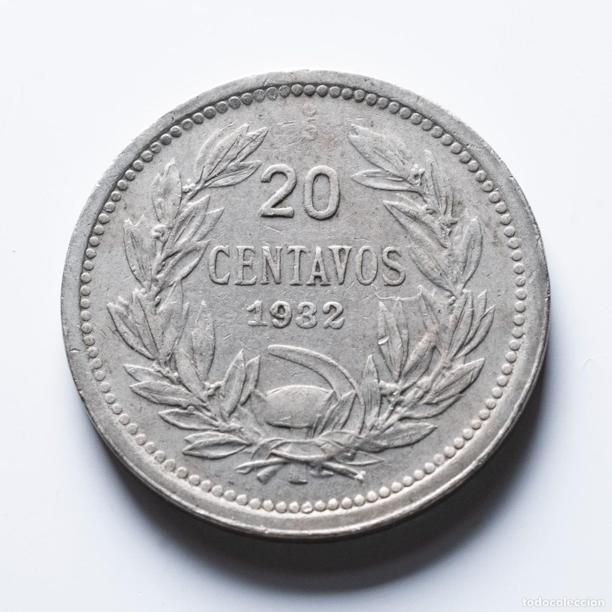 Monedas antiguas de Am&eacute;rica: 20 centavos 1932 Chile MBC - Foto 1