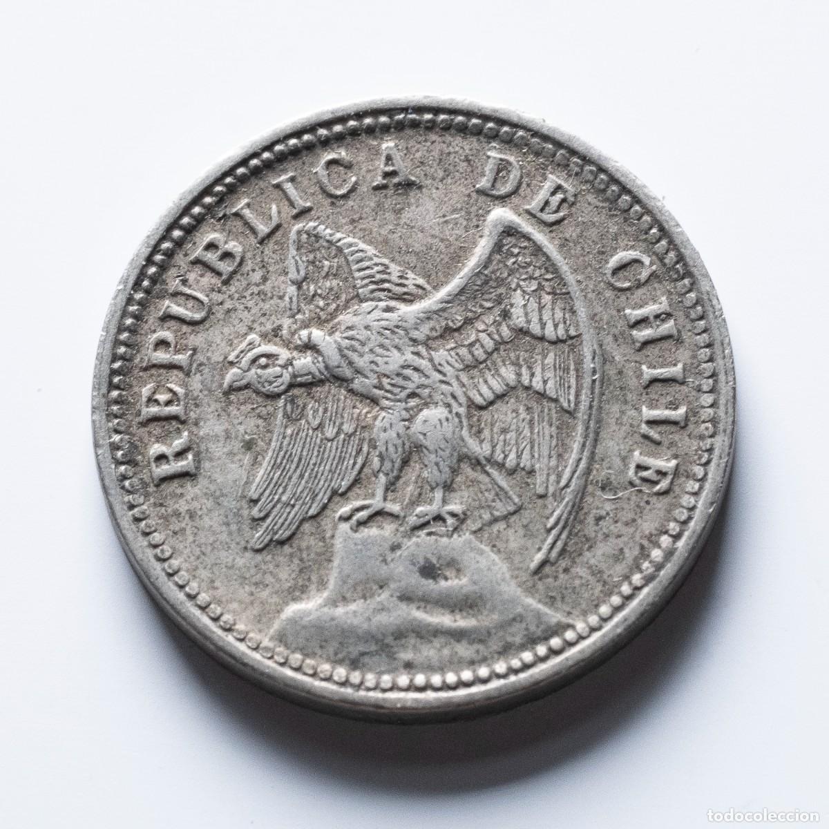 Monedas antiguas de Am&eacute;rica: 5 centavos 1934 Chile MBC - Foto 2