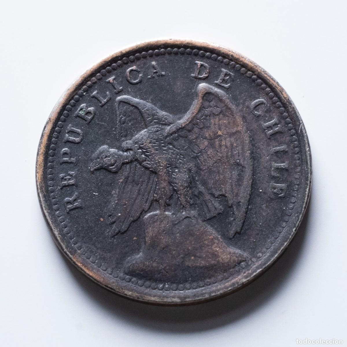 Monedas antiguas de Am&eacute;rica: 10 centavos 1938 Chile -BC - Foto 2