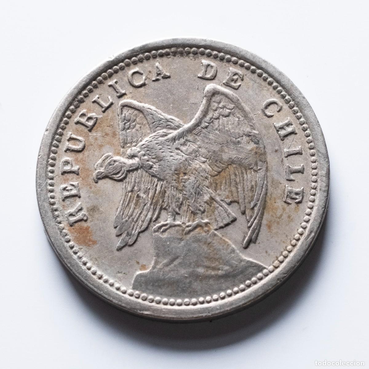 Monedas antiguas de Am&eacute;rica: 10 centavos 1939 Chile MBC - Foto 2