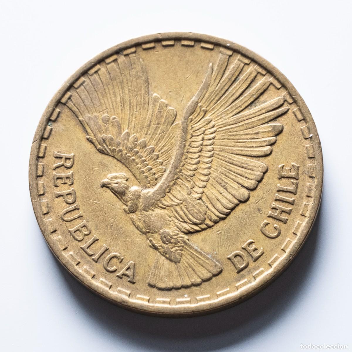 Monedas antiguas de Am&eacute;rica: 10 centesimos 1963 Chile MBC - Foto 2