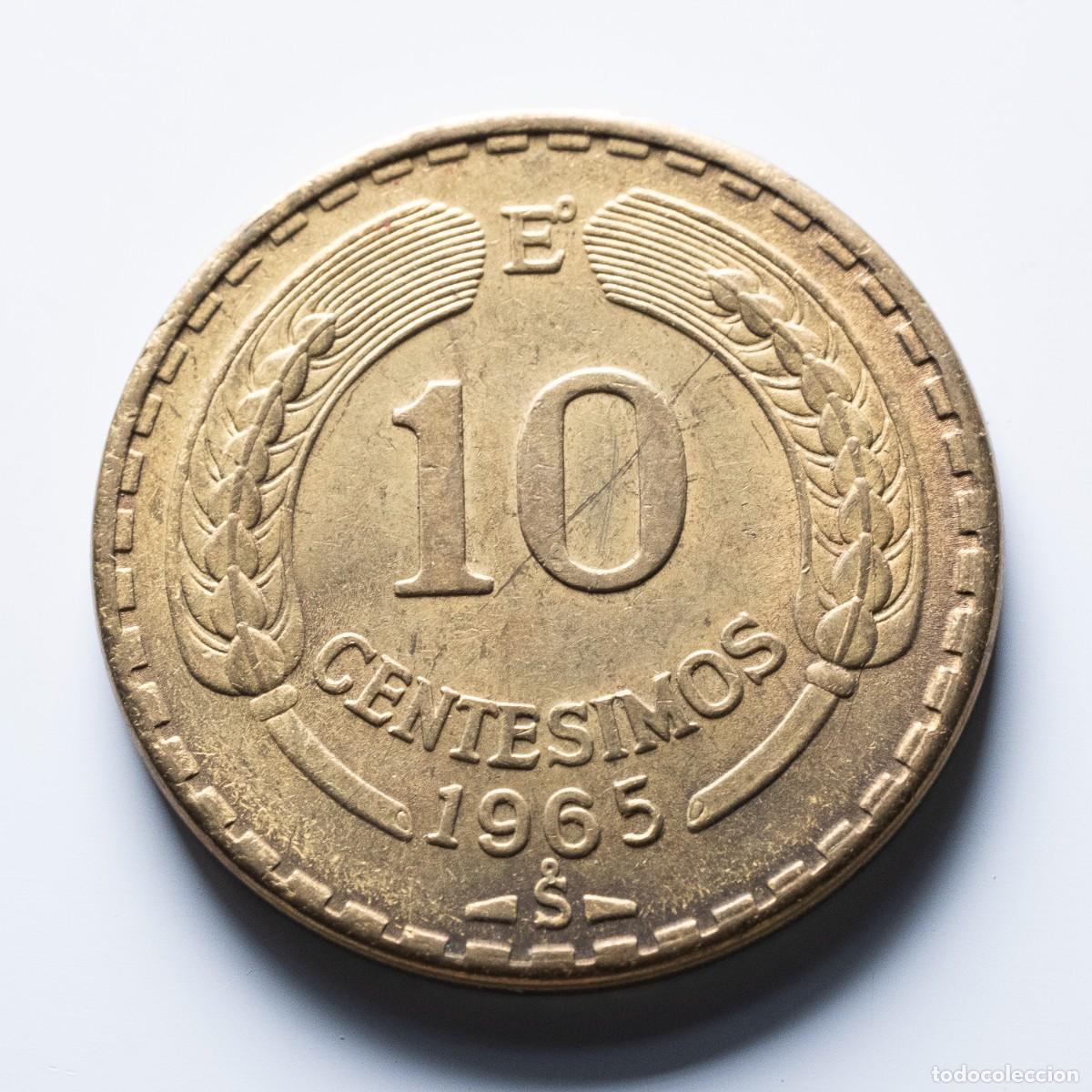 Monedas antiguas de Am&eacute;rica: 10 centesimos 1965 Chile EBC - Foto 1