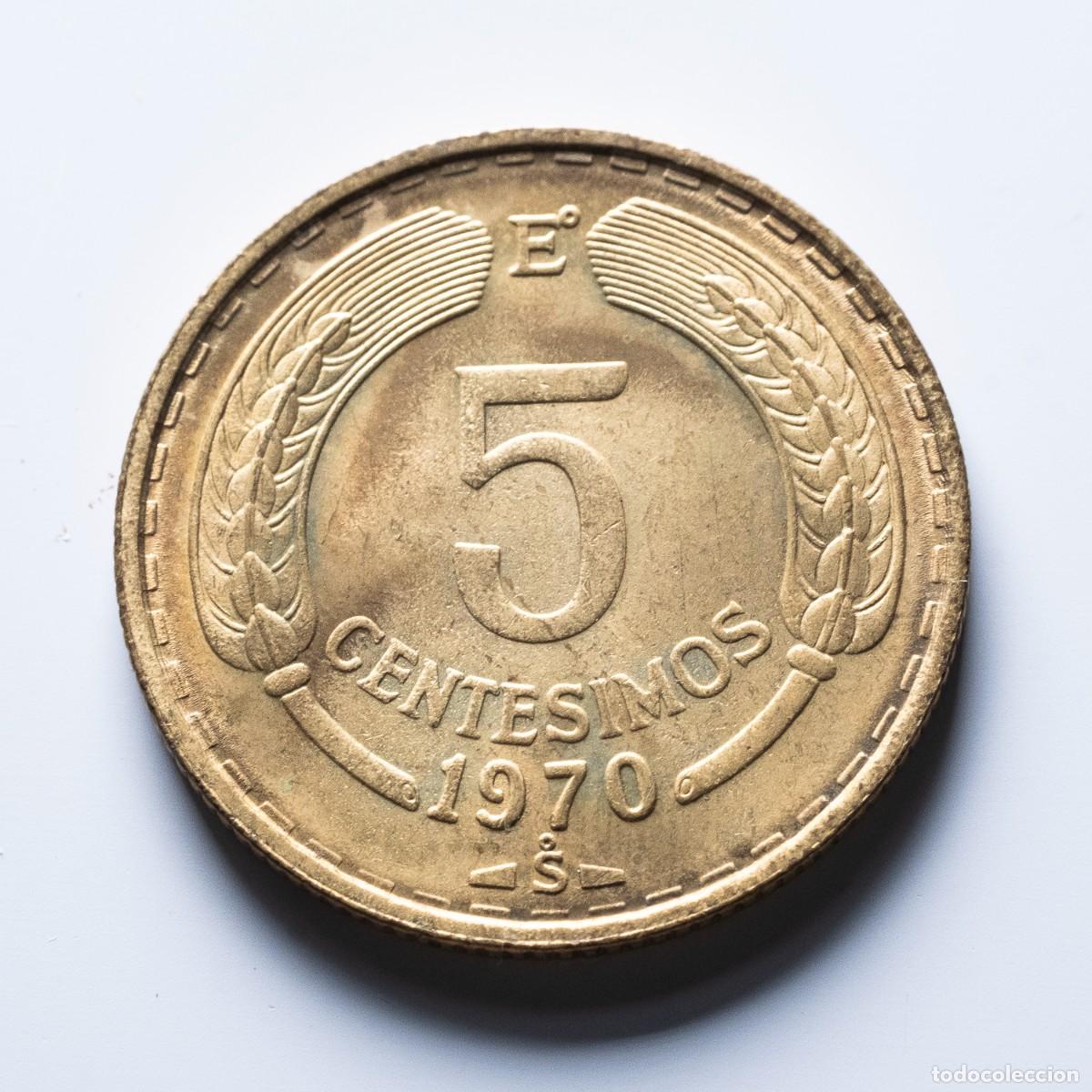 Monedas antiguas de Am&eacute;rica: 5 centesimos 1970 Chile SC - Foto 1