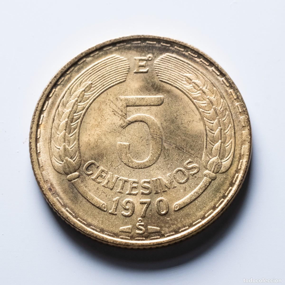 Monedas antiguas de Am&eacute;rica: 5 centesimos 1970 Chile SC - Foto 1