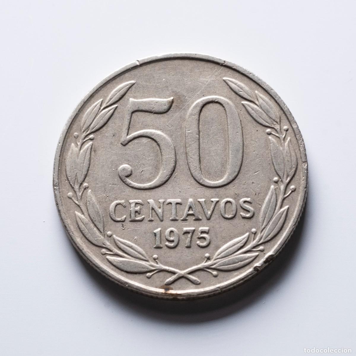 Monedas antiguas de Am&eacute;rica: 50 centavos 1975 Chile MBC - Foto 1