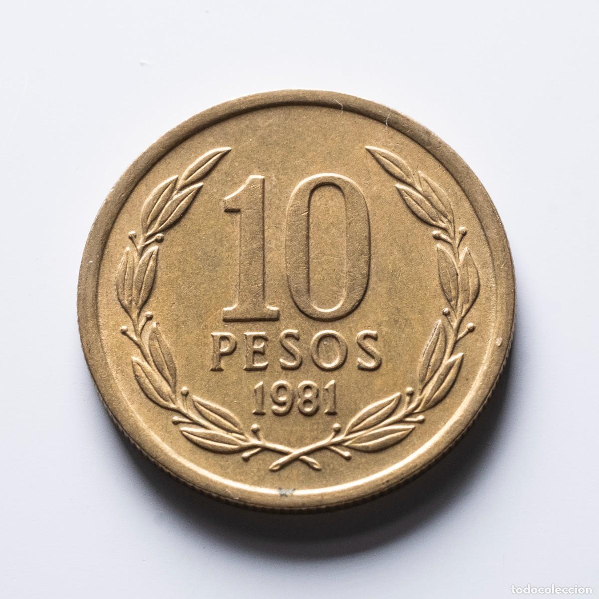 Monedas antiguas de Am&eacute;rica: 10 pesos 1981 Chile EBC - Foto 2