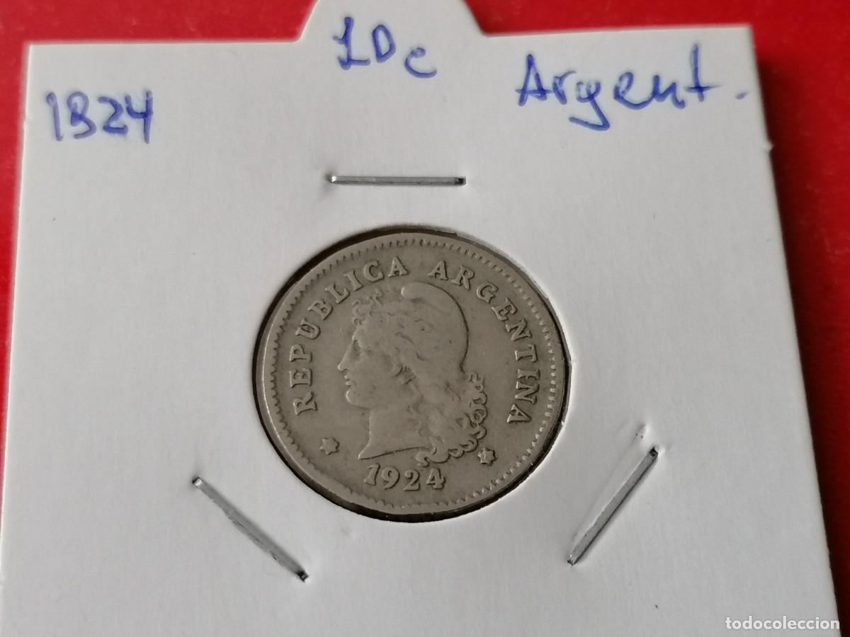 Monedas antiguas de Am&eacute;rica: Moneda, 10 cent. Argentina, 1924, BC, - Foto 1