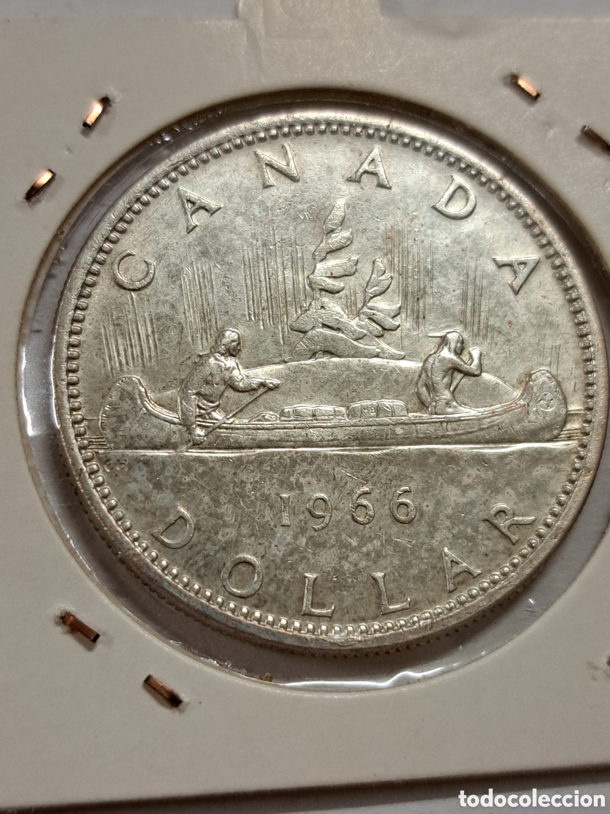 Monedas antiguas de Am&eacute;rica: Moneda de plata valor un d&oacute;lar de Canad&aacute; a&ntilde;o 1966 - Foto 2