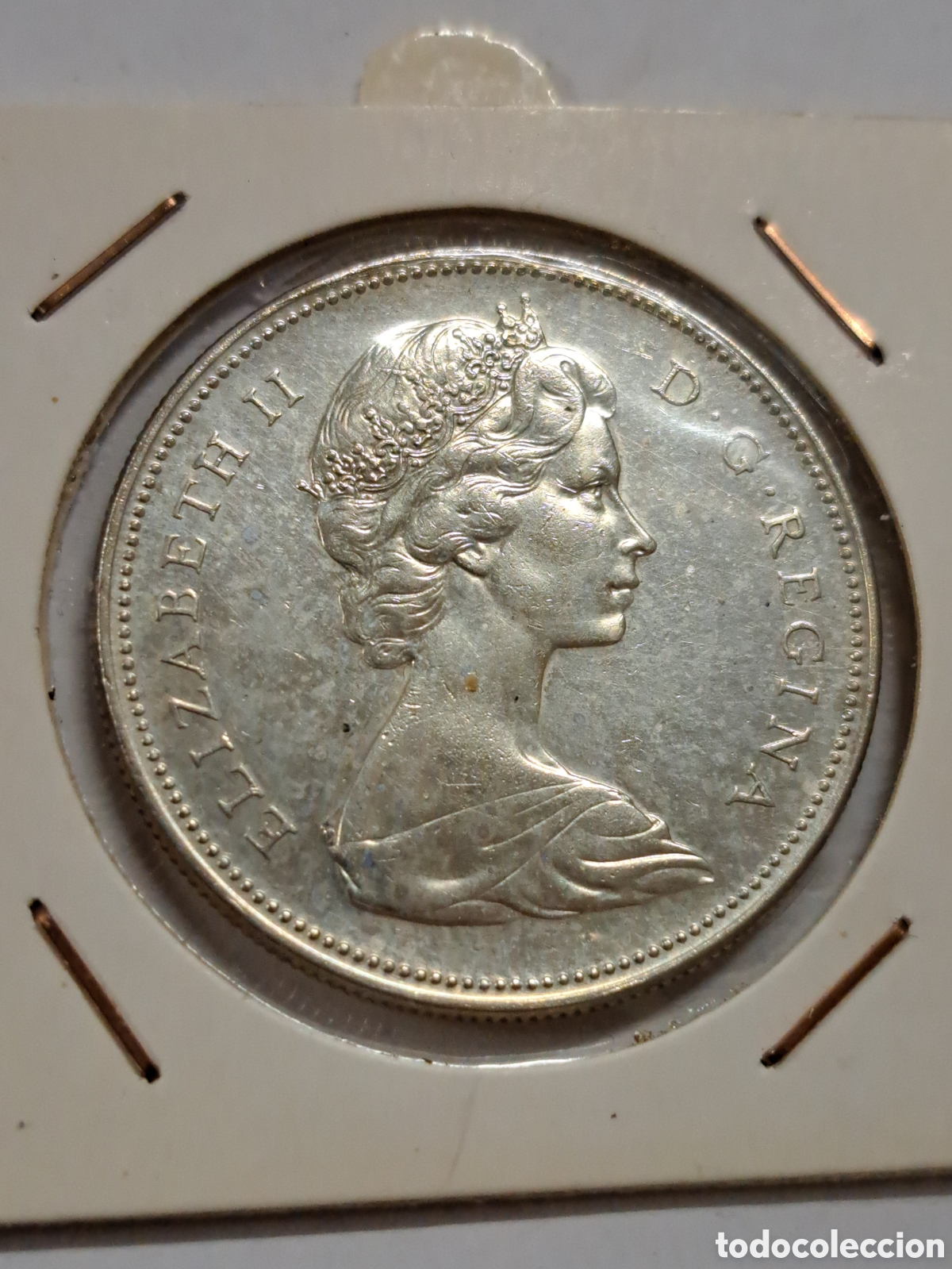 Monedas antiguas de Am&eacute;rica: Moneda de plata valor un d&oacute;lar de Canad&aacute; a&ntilde;o 1966 - Foto 1