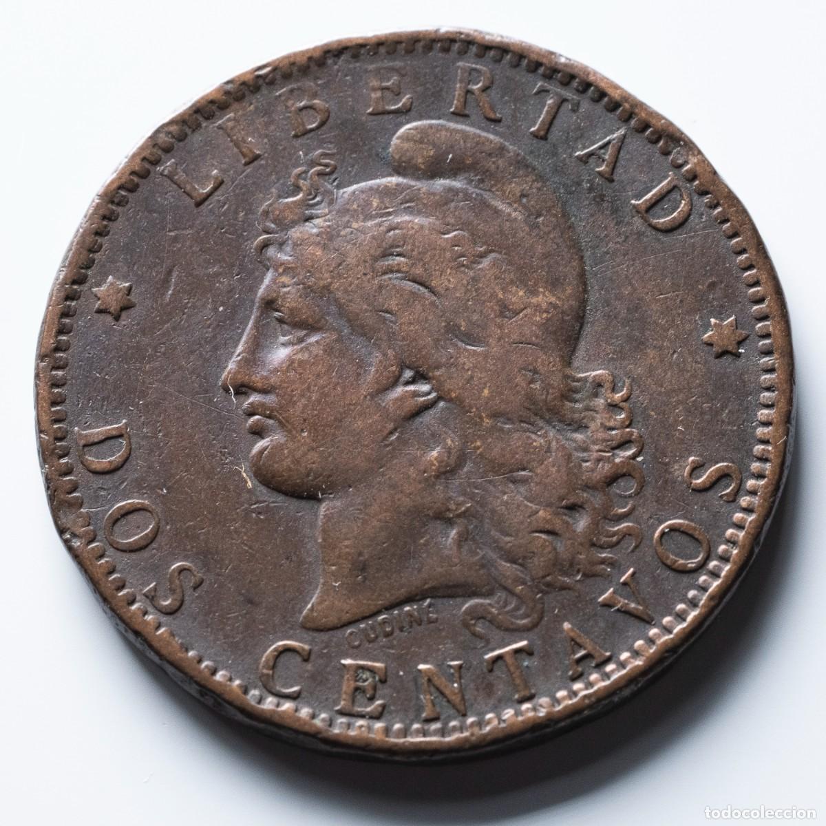 Monedas antiguas de Am&eacute;rica: 2 centavos 1889 Argentina - Foto 1