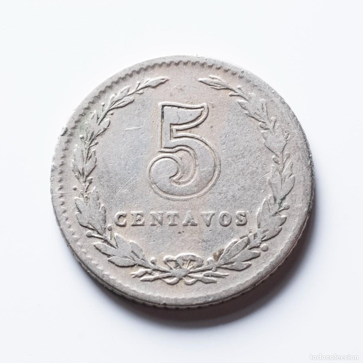 Monedas antiguas de Am&eacute;rica: 5 centavos 1921 Argentina - Foto 2