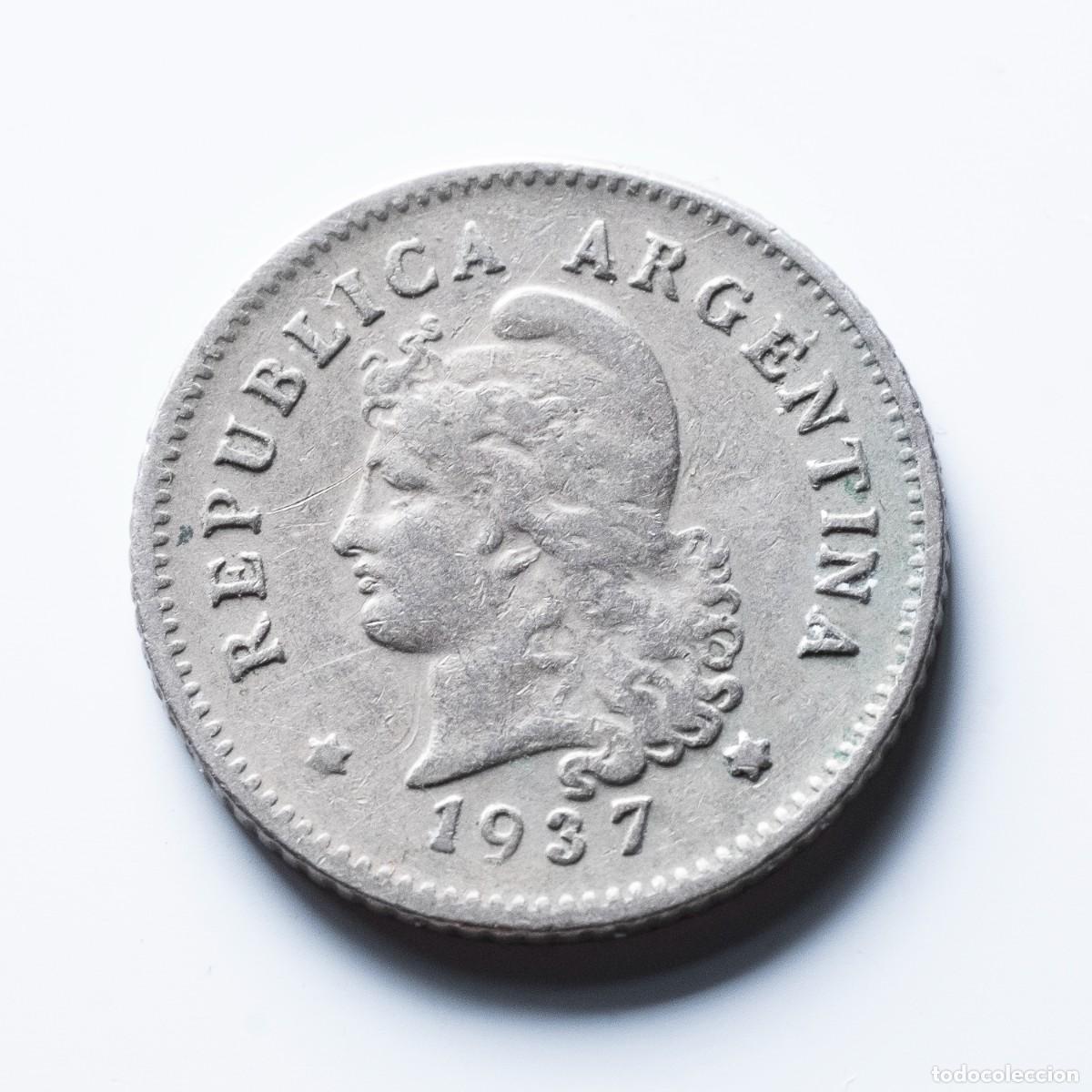 Monedas antiguas de Am&eacute;rica: 10 centavos 1937 Argentina - Foto 1