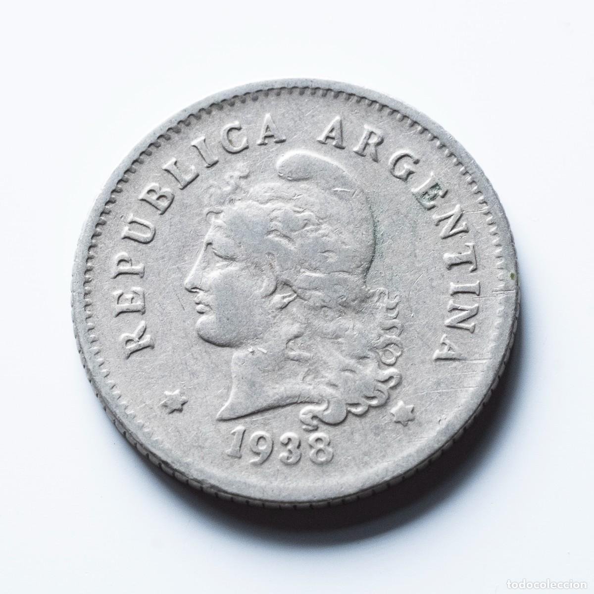 Monedas antiguas de Am&eacute;rica: 10 centavos 1938 Argentina - Foto 1