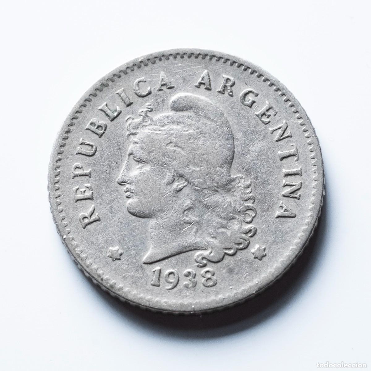Monedas antiguas de Am&eacute;rica: 10 centavos 1938 Argentina - Foto 1