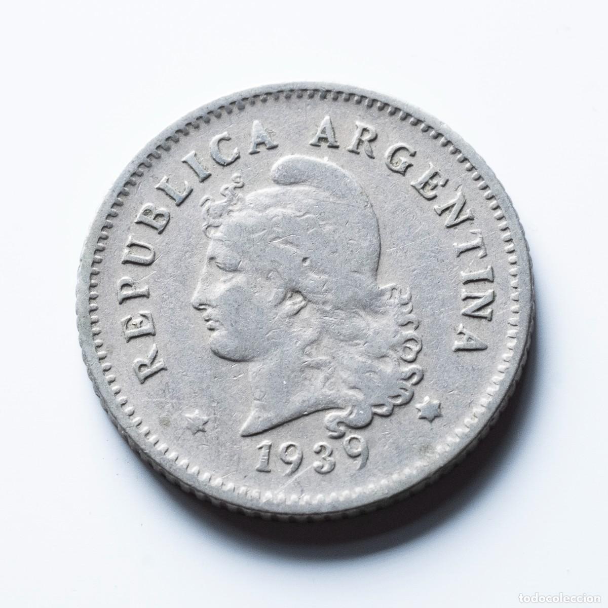 Monedas antiguas de Am&eacute;rica: 10 centavos 1939 Argentina - Foto 1