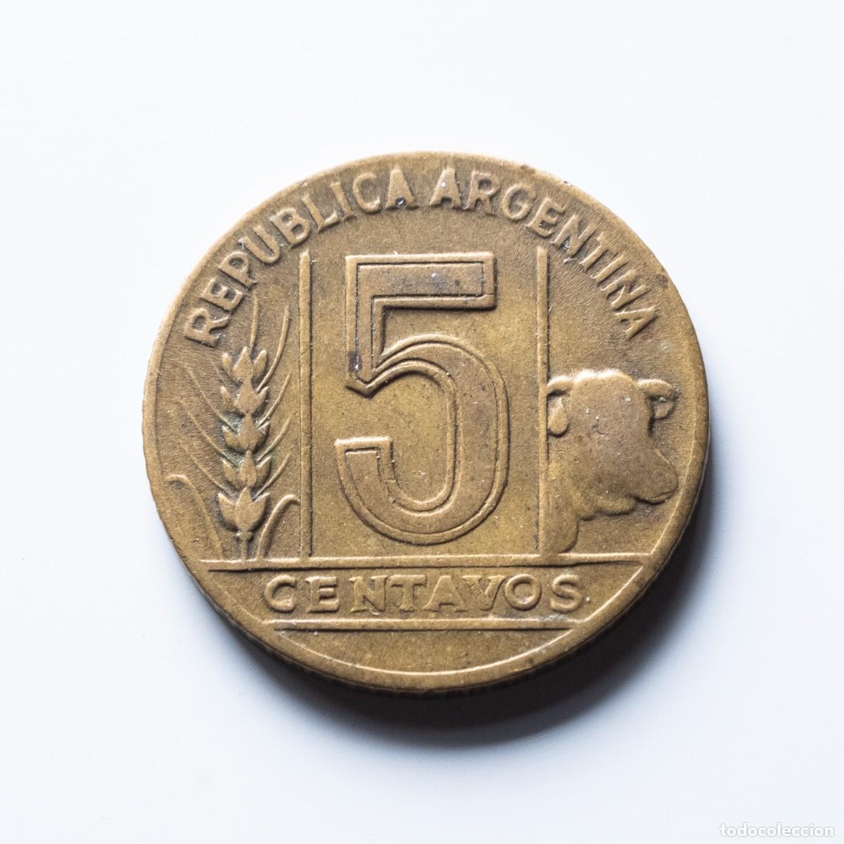 Monedas antiguas de Am&eacute;rica: 5 centavos 1947 Argentina - Foto 2