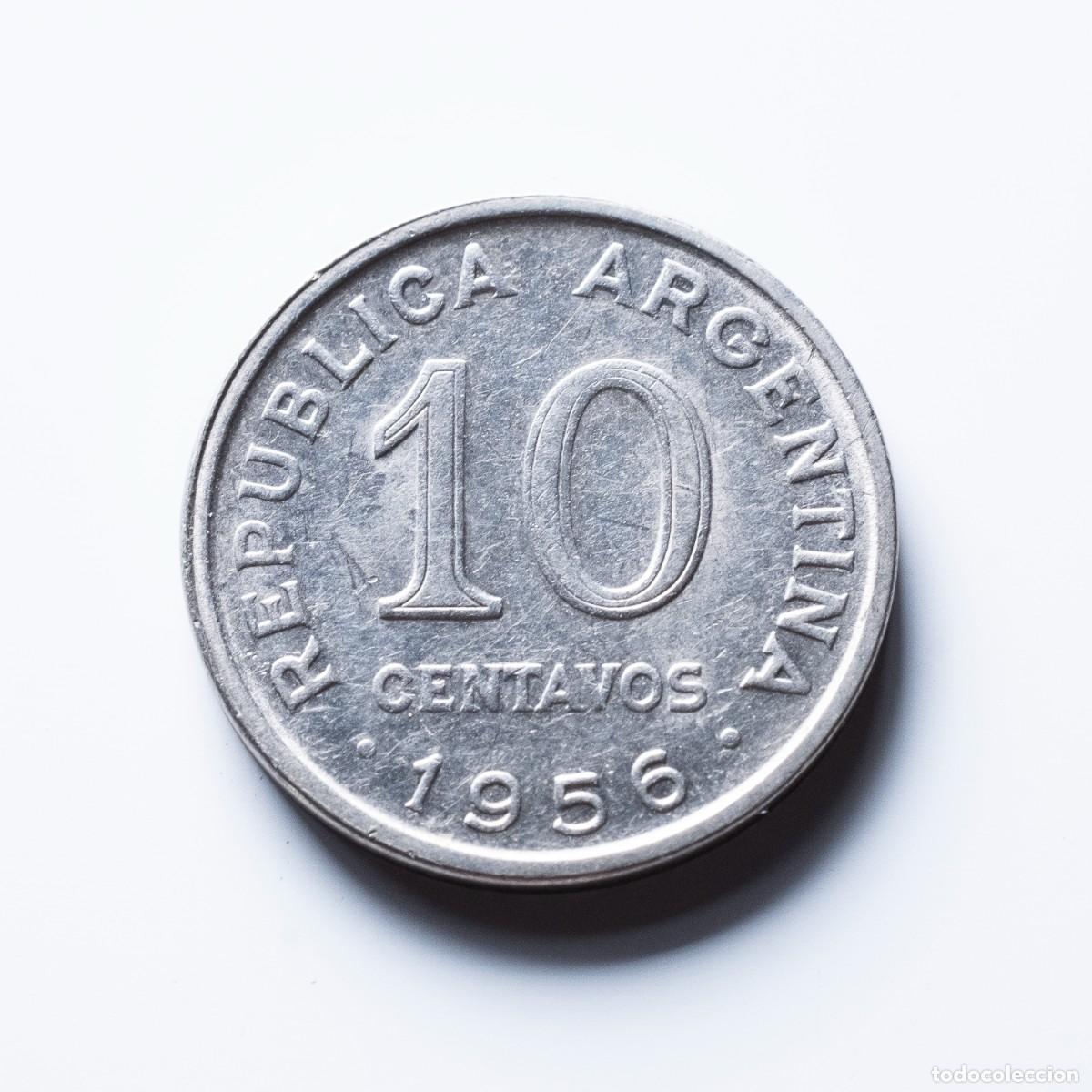 Monedas antiguas de Am&eacute;rica: 10 centavos 1956 Argentina - Foto 2