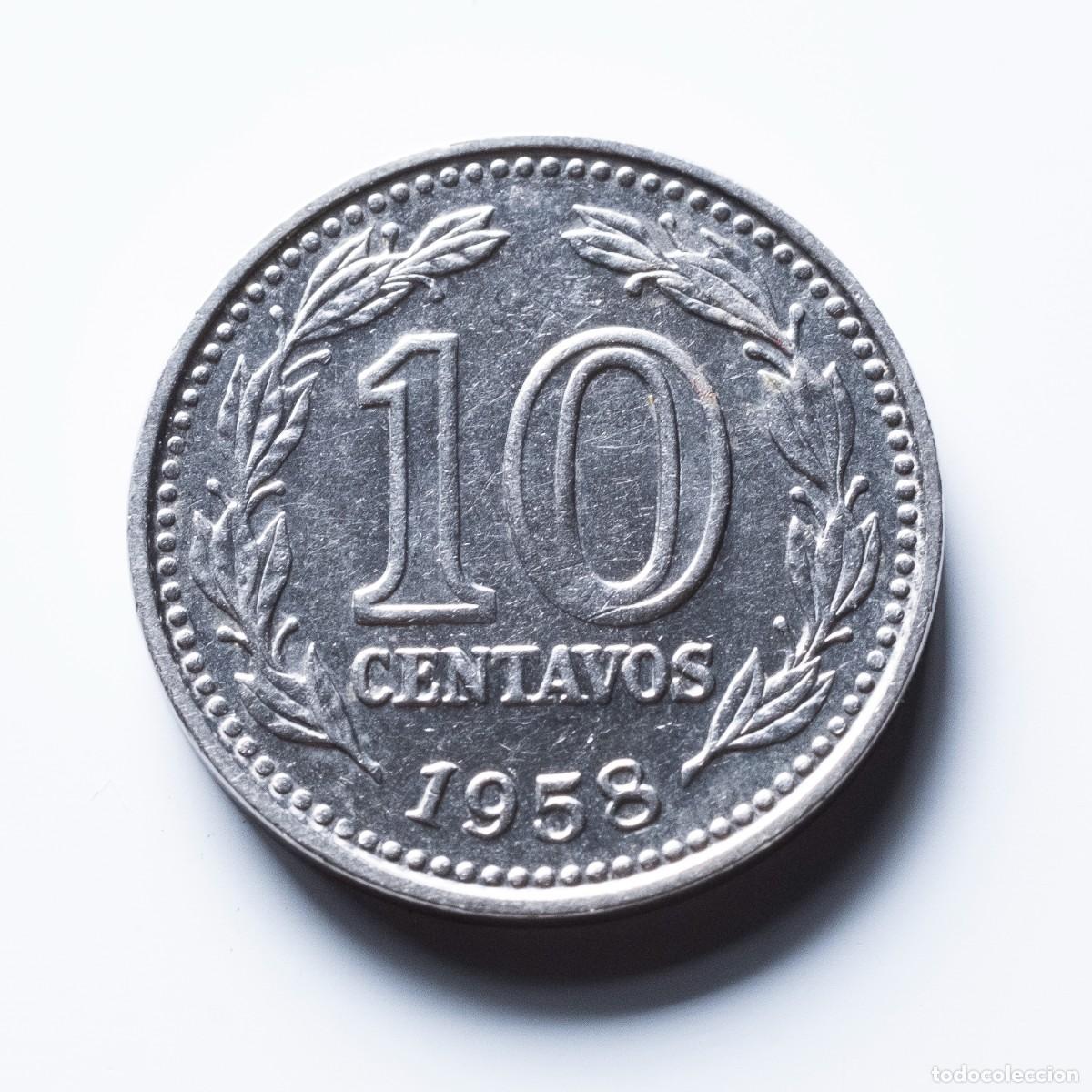 Monedas antiguas de Am&eacute;rica: 10 centavos 1958 Argentina - Foto 2