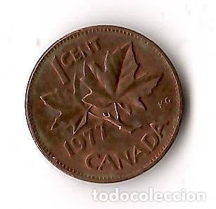 Monedas antiguas de Am&eacute;rica: Moneda de Canada: 1 cent; a&ntilde;o 1977 (Maris) - Foto 1