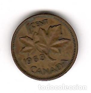 Monedas antiguas de Am&eacute;rica: Moneda de Canada: 1 cent; a&ntilde;o 1963 (Maris) - Foto 1