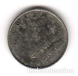 Monedas antiguas de Am&eacute;rica: Moneda de Canada: 10 cents; a&ntilde;o 1981 (Maris) - Foto 1