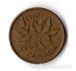 Monedas antiguas de Am&eacute;rica: Moneda de Canada: 1 cent; a&ntilde;o 1965 (Maris) - Foto 1