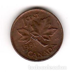 Monedas antiguas de Am&eacute;rica: Moneda de Canada: 1 cent; a&ntilde;o 1981 (Maris) - Foto 1