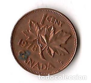 Monedas antiguas de Am&eacute;rica: Moneda de Canada: 1 cent; a&ntilde;o 1978 (Maris) - Foto 1