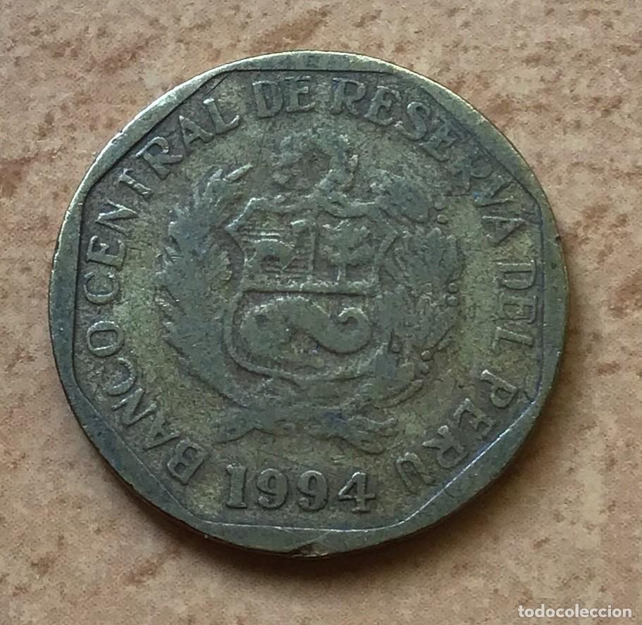 Monedas antiguas de Am&eacute;rica: 10 c&eacute;ntimos de Per&uacute;. A&ntilde;o 1994 - Foto 2