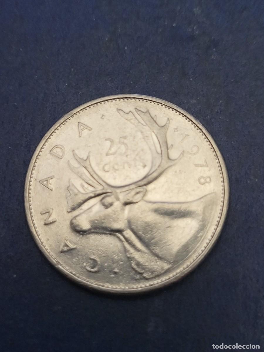 Monedas antiguas de Am&eacute;rica: Moneda 25 centavos 1978 Canad&aacute; - Foto 2