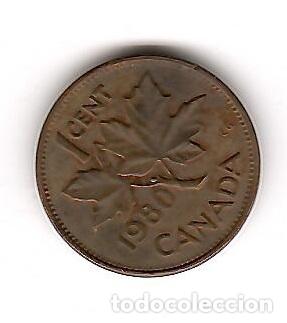Monedas antiguas de Am&eacute;rica: Moneda de Canada: 1 cent; a&ntilde;o 1980 (Maris) - Foto 1